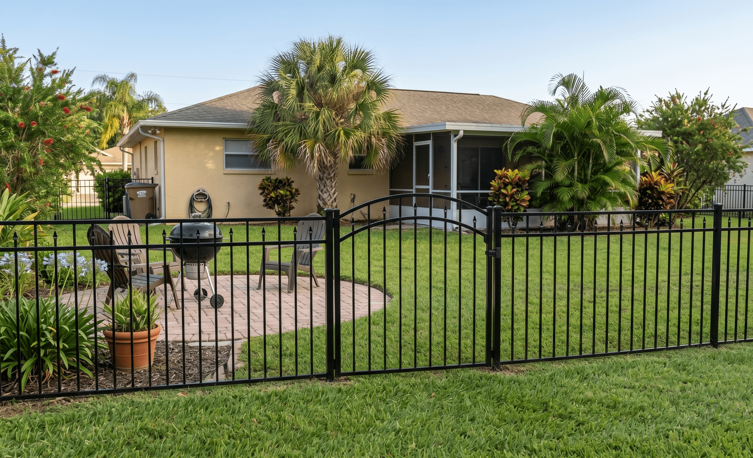 fortera fencing flat over spear aluminum fence