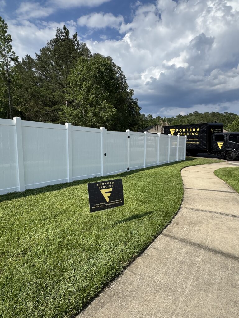 White Vinyl Fence by Fortera Fencing