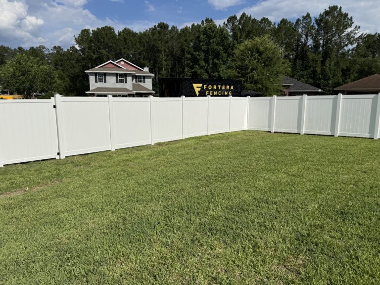 White Vinyl Fence by Fortera Fencing