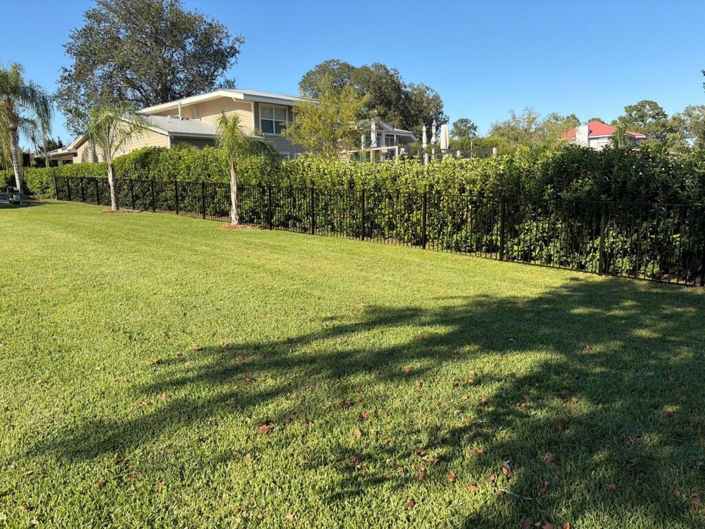 Aluminum fence installed by Fortera Fencing