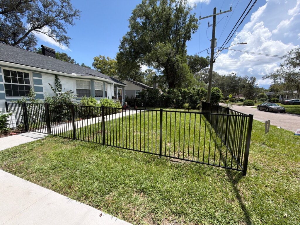 Aluminum fence installed by Fortera Fencing