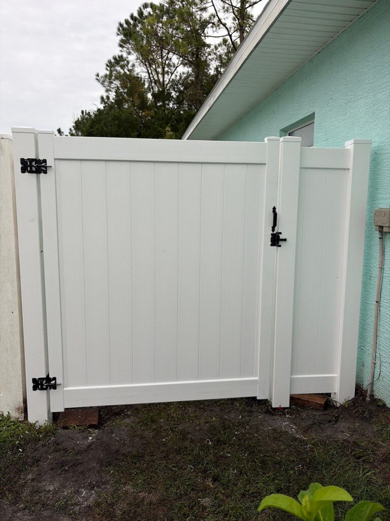 Vinyl fence installed by Fortera Fencing