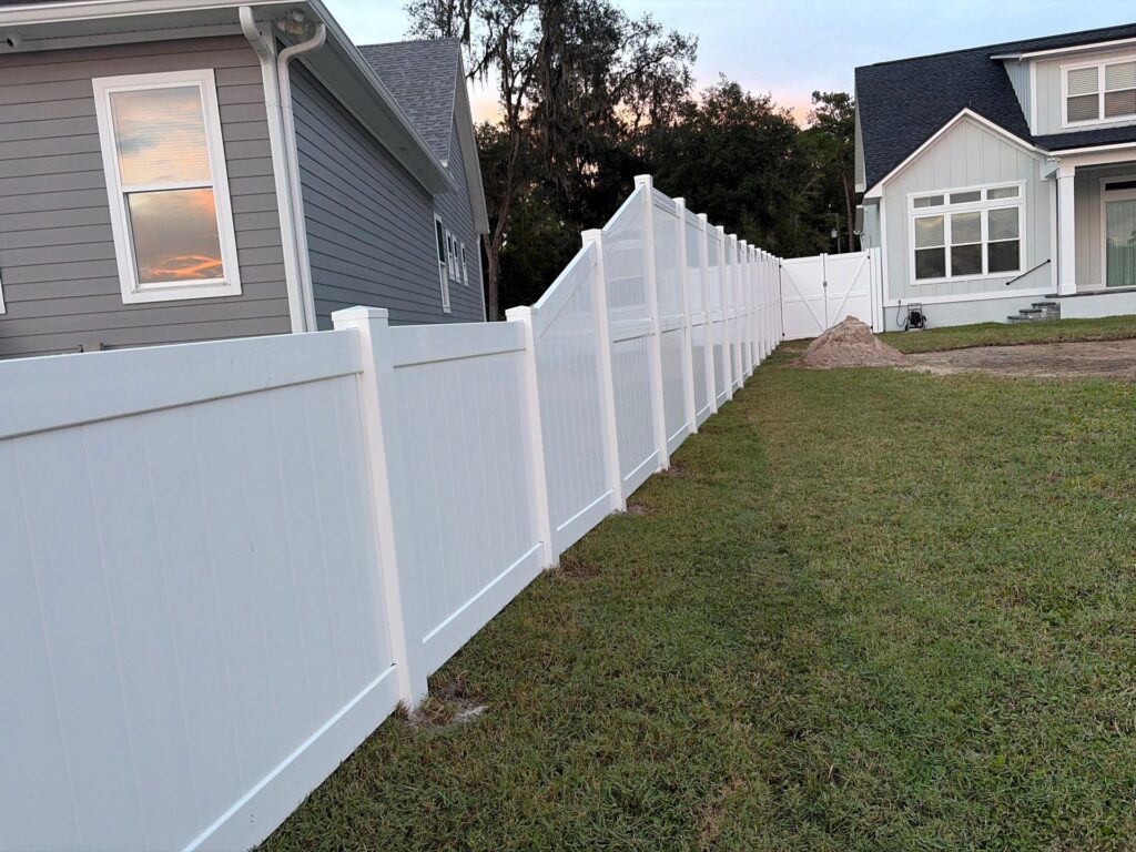 Vinyl fence installed by Fortera Fencing