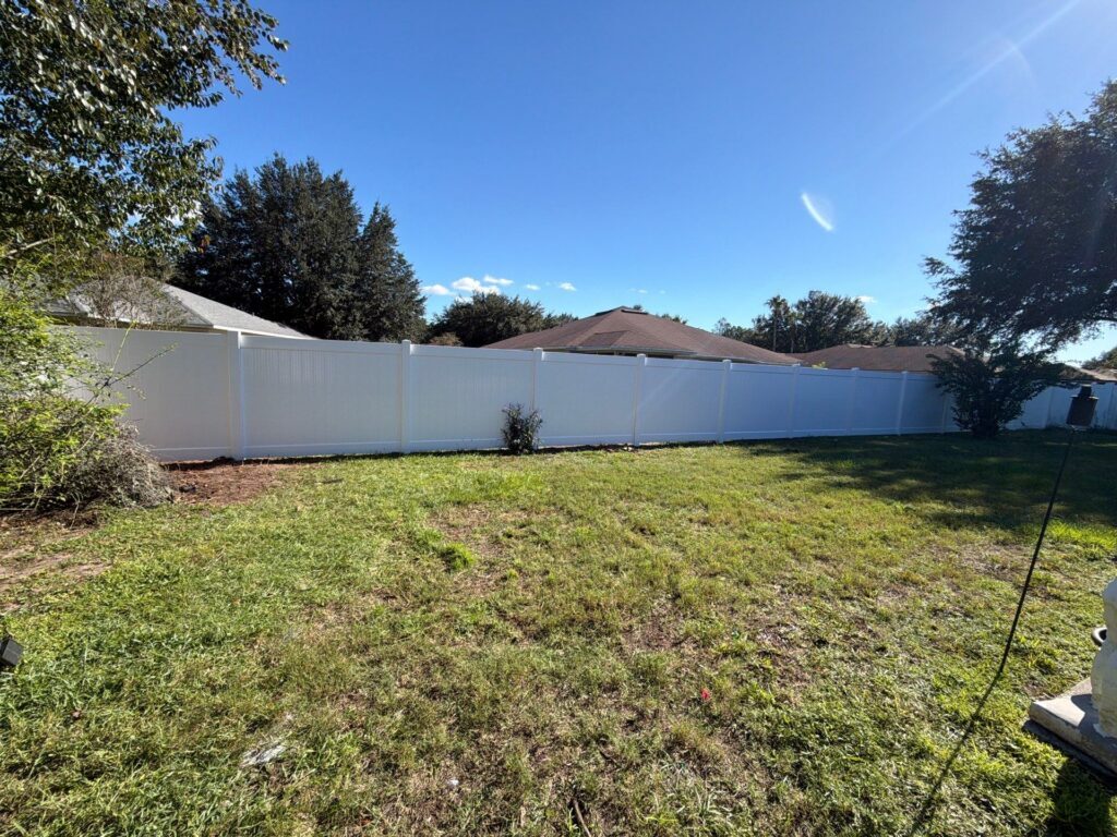 Vinyl fence installed by Fortera Fencing