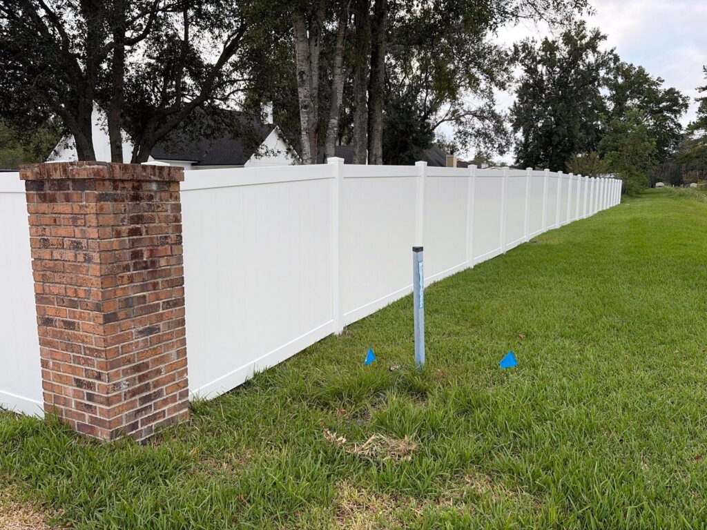 Vinyl fence installed by Fortera Fencing