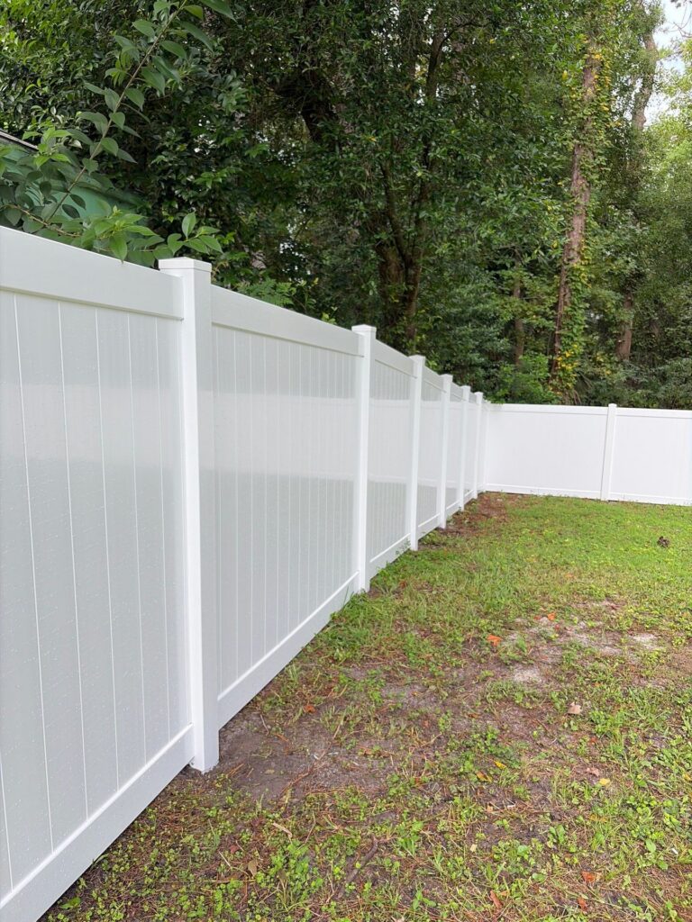 Vinyl fence installed by Fortera Fencing